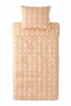Ellos Dynebetræk|Sengesæt>Home Sengesæt Glorai Flower i bomuldssatin Rosa/gul