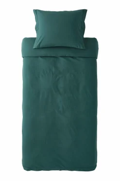 Ellos Dynebetræk|Sengesæt>Home Sengesæt Juliette af økologisk bomuld - 2 eller 3 dele Petrolgrøn