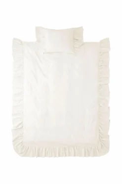 Ellos Home Sengesæt Juliett Giant Frill i vasket bomuld 2 dele Cremehvid Sale