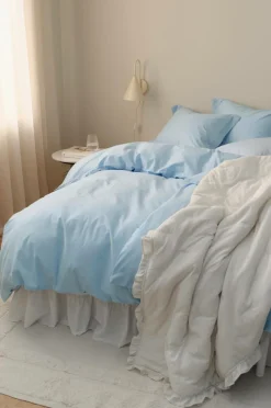 Ellos Home Sengesæt Juliette af økologisk bomuld - 2 eller 3 dele Lyseblå Online