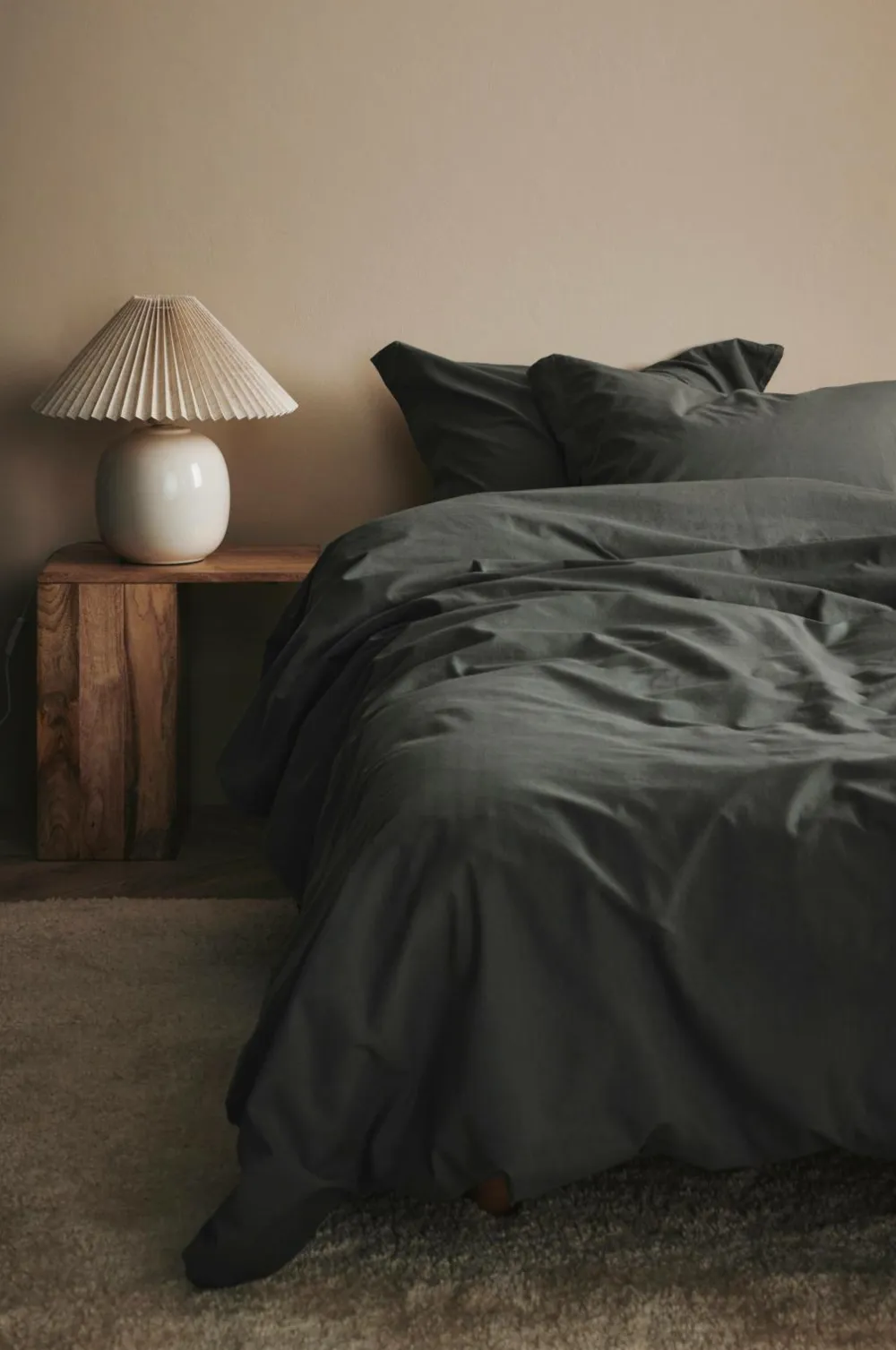 Ellos Home Sengesæt Juliette af økologisk bomuld - 2 eller 3 dele Kakigrøn Online