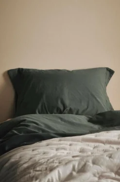 Ellos Home Sengesæt Juliette af økologisk bomuld - 2 eller 3 dele Kakigrøn Online