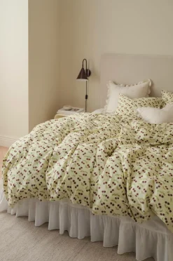 Ellos Home Sengesæt Milly Fruit i bomuld 2 eller 3 stykker Lys avocadogrøn