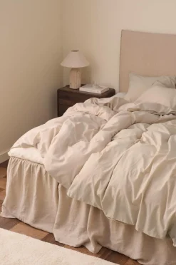 Ellos Dynebetræk|Sengesæt>Home Sengesæt Rania i vintagevasket bomuld BEIGE