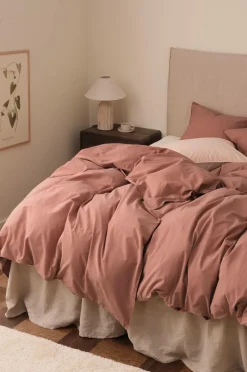 Ellos Home Sengesæt Rania i vintagevasket bomuld Rustpink