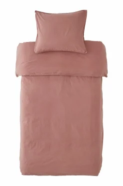 Ellos Home Sengesæt Rania i vintagevasket bomuld Rustpink