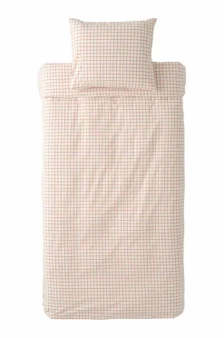 Ellos Home Sengesæt Sonneli Check i bomuld 2 eller 3 stykker Mørk abrikos orange Best