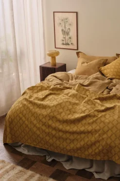 Ellos Home Sengetæppe Lulia Brungul Outlet