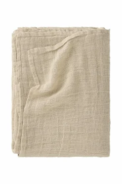 Ellos Sengetæpper>Home Sengetæppe Candice Grating i vasket linned Linen beige