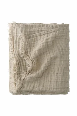 Ellos Home Sengetæppe / plaid Candice Muslin Linen beige Hot