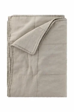 Ellos Sengetæpper>Home Sengetæppe Candice Square i vasket hør A121b 100% linen beige