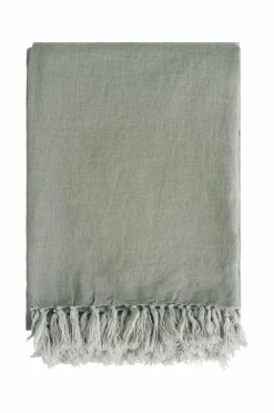 Ellos Sengetæpper>Home Sengetæppe Kiyoko i vasket hør Kakigrøn