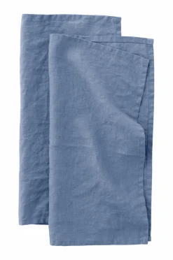 Ellos Home Serviet Malva 2-pak i 100% hør Antikblå Online