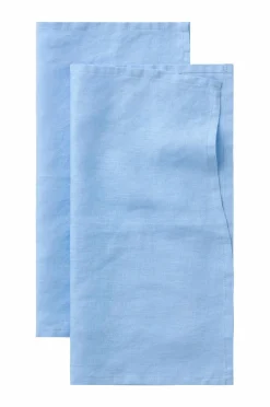 Ellos Home Serviet Malva 2-pak i 100% hør Himmelblå Clearance