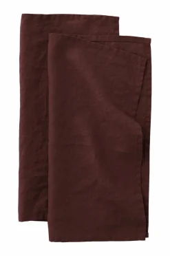 Ellos Borddækning & Servering|Bordtekstiler>Home Serviet Malva 2-pak i 100% hør Bourgogne