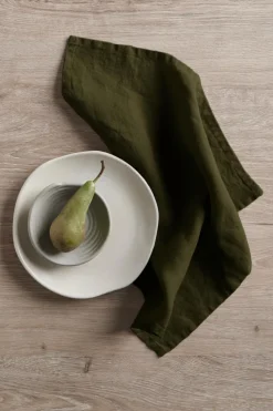 Ellos Borddækning & Servering|Bordtekstiler>Home Serviet Malva 2-pak i 100% hør Mørk olivengrøn