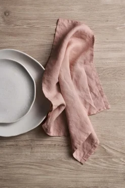 Ellos Home Serviet Malva 2-pak i 100% hør Rosa Outlet