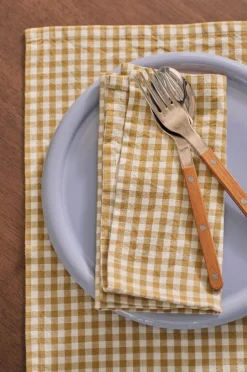 Ellos Borddækning & Servering|Bordtekstiler>Home Serviet Ramona Check 4-pak Guldbrun