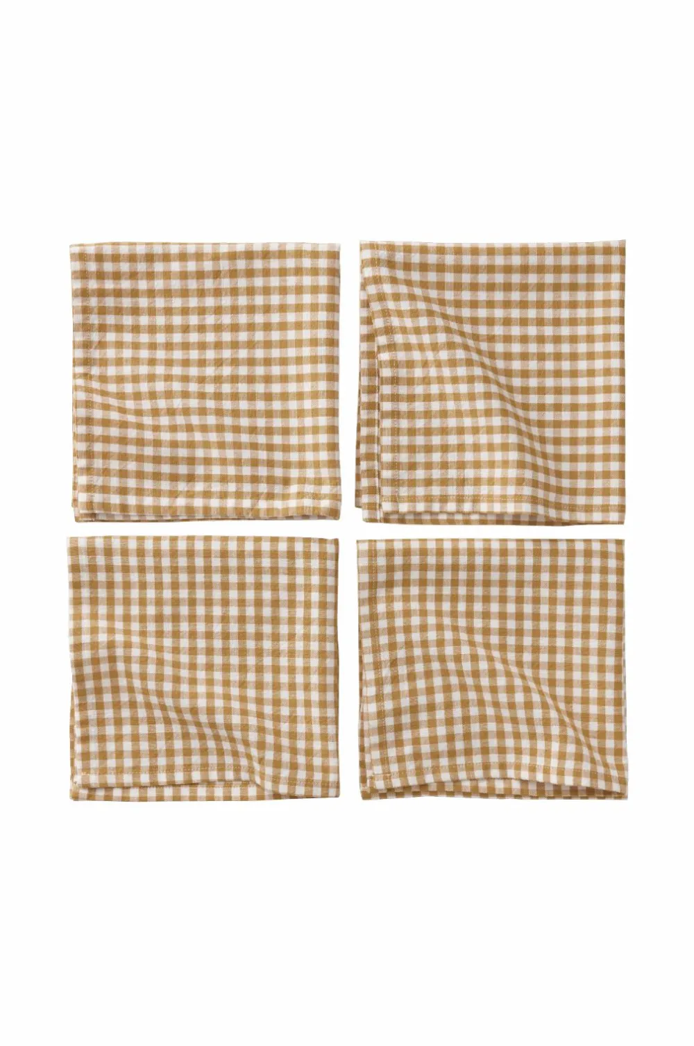 Ellos Borddækning & Servering|Bordtekstiler>Home Serviet Ramona Check 4-pak Guldbrun