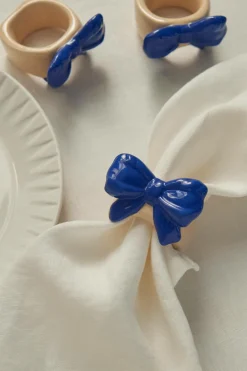 Ellos Home Servietringe Bow 4-pak Blå Hot