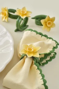 Ellos Home Servietringe Lily 4-pak Gul Clearance
