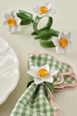 Ellos Borddækning & Servering|Bordtekstiler>Home Servietringe Lily 4-pak Hvid