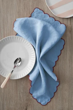 Ellos Home Servietter Malva Scallop 40x40 cm 2-pak Himmelblå Online