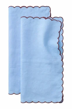 Ellos Home Servietter Malva Scallop 40x40 cm 2-pak Himmelblå Online