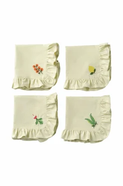 Ellos Home Servietter Lovisa Embrodery 4-pak Lys avocadogrøn Discount
