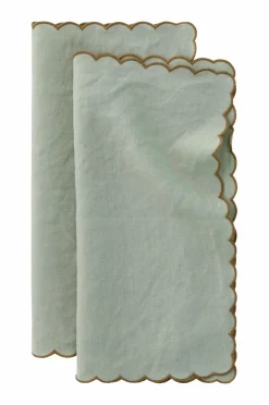 Ellos Borddækning & Servering|Bordtekstiler>Home Servietter Malva Scallop 40x40 cm 2-pak Grøn