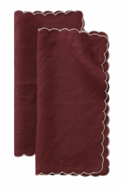 Ellos Borddækning & Servering|Bordtekstiler>Home Servietter Malva Scallop 40x40 cm 2-pak Bourgogne