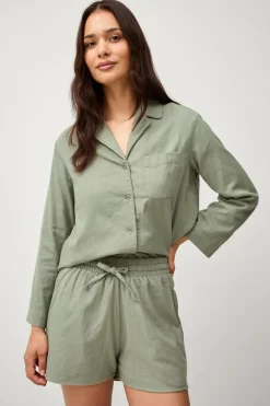 Ellos Homewear>Home Shorts Candela Peached Kakigrøn