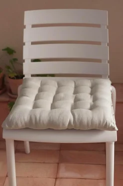 Ellos Home Siddehynde Candice af vasket hør, 40x40x5 cm Lærredsbeige Best