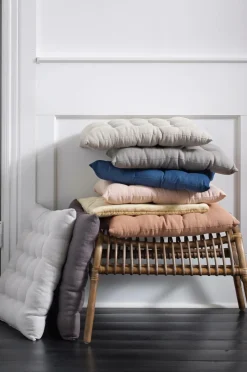 Ellos Home Siddehynde Candice af vasket hør, 40x40x5 cm Lærredsbeige Best