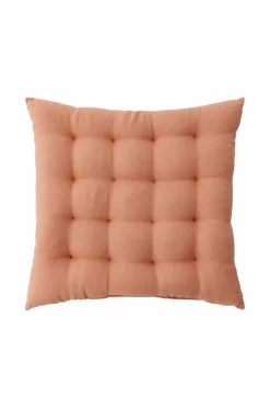 Ellos Home Siddehynde Candice af vasket hør, 40x40x5 cm Brunrosa Clearance