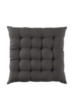 Ellos Udemøbler & Have|Møbeltekstiler>Home Siddehynde Candice af vasket hør, 40x40x5 cm Gråsort