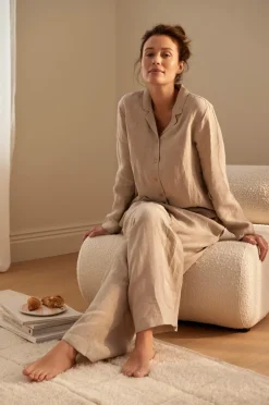 Ellos Home Skjorte Candice Shirt Long Sleeve A121b 100% linen beige Outlet