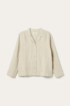 Ellos Home Skjorte Candice Shirt Long Sleeve A121b 100% linen beige Outlet