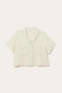 Ellos Homewear>Home Skjorte Candela Camp Collar Lys beige