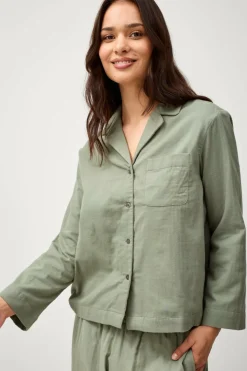 Ellos Home Skjorte Candela Peached Kakigrøn Discount