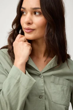 Ellos Home Skjorte Candela Peached Kakigrøn Discount