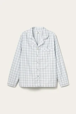 Ellos Homewear>Home Skjorte Dorene Check Lyseblå/hvid