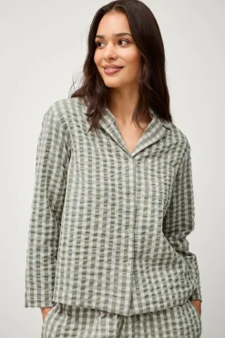 Ellos Home Skjorte Nell Check Lys rosa/kakigrøn Best