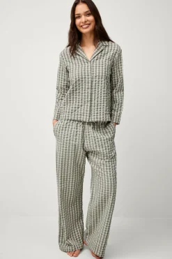 Ellos Home Skjorte Nell Check Lys rosa/kakigrøn Best