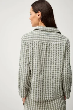 Ellos Home Skjorte Nell Check Lys rosa/kakigrøn Best