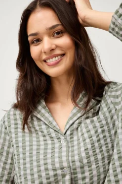 Ellos Home Skjorte Nell Check Lys rosa/kakigrøn Best