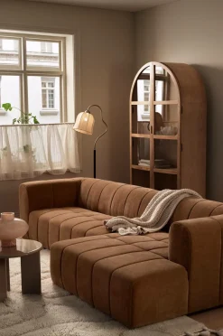 Ellos Home Sofa Corvetta 4-personers med Chaiselong Kanelbrun Discount