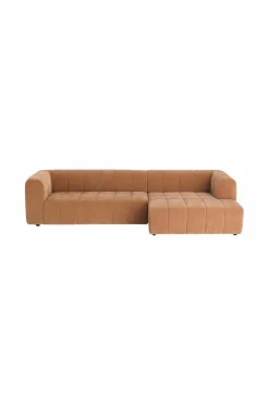 Ellos Home Sofa Corvetta 4-personers med Chaiselong Kanelbrun Discount