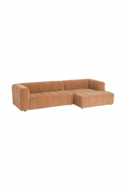 Ellos Home Sofa Corvetta 4-personers med Chaiselong Kanelbrun Discount
