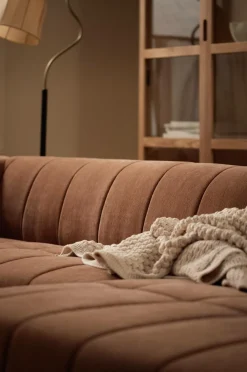 Ellos Home Sofa Corvetta 4-personers med Chaiselong Kanelbrun Discount